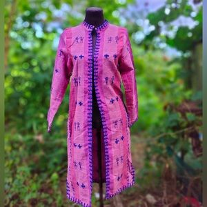 Handmade Pink Purple Duster Coat